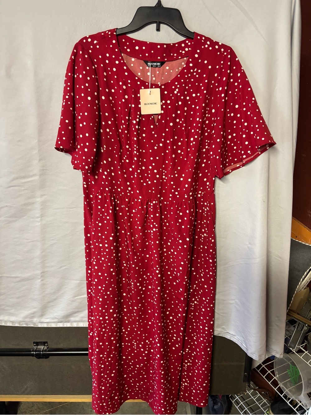 Bloomchic polka Dot Red Midi Dress by Unknown Brand